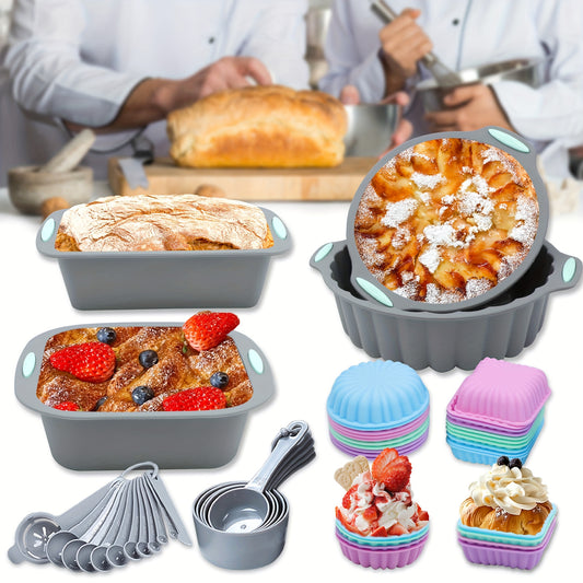 Conjunto de assadeiras de silicone com 45/28/4 peças