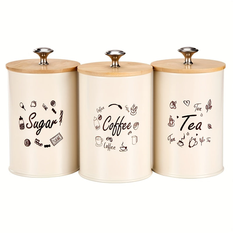 Recipientes de armazenamento com tampa de bambu com 3