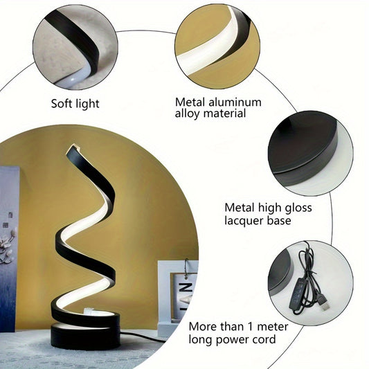 Luminária de mesa em espiral geométrica moderna - Iluminação