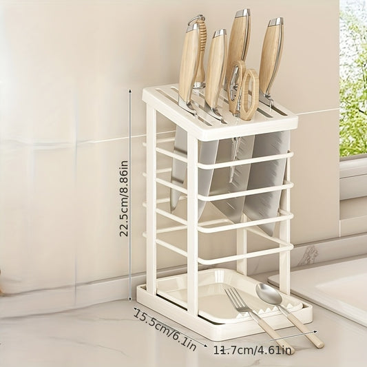 Suporte para facas de bancada com furos de drenagem