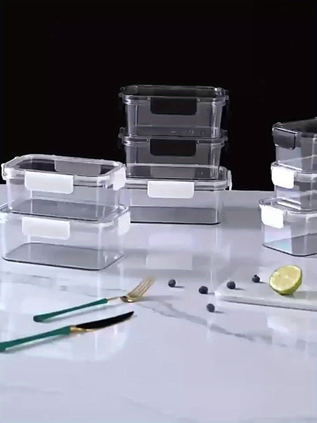 4 caixas de armazenamento + 4 tampas de vedação