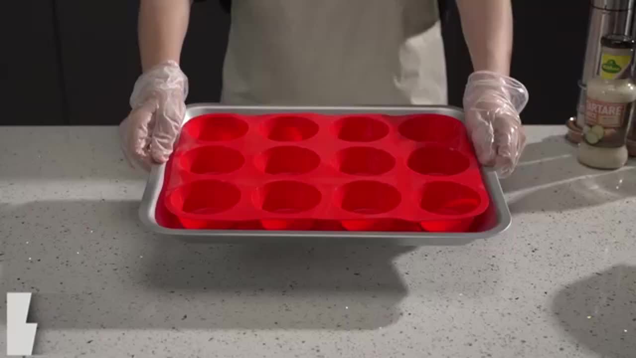 Forma de silicone para muffins, 1 peça, forma antiaderente para cupcakes com 12 cavidades