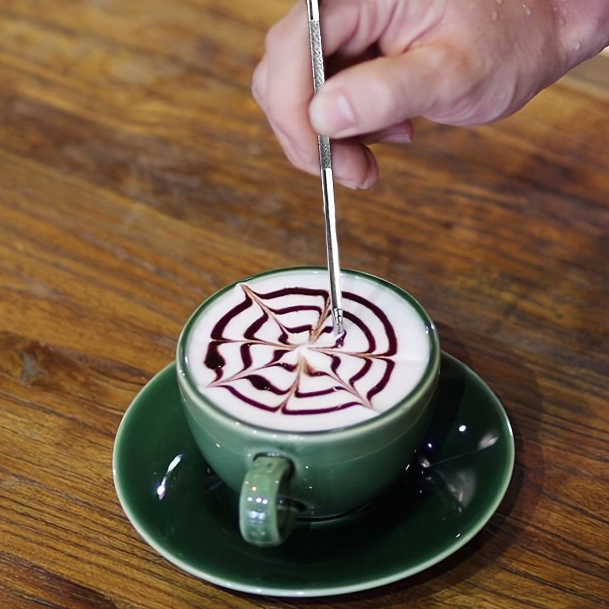 Conjunto de jarra de aço inoxidável para espumar leite de 900 ml