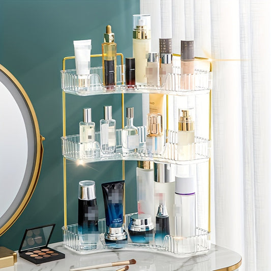 Organizador de cosméticos de luxo de 3 camadas