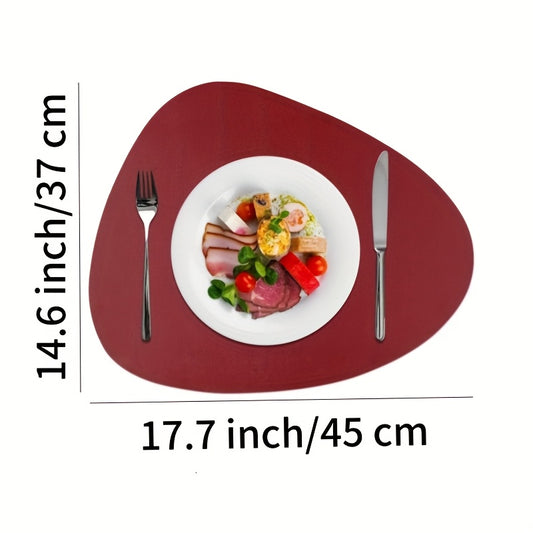 Jogo Americano de 6 peças de couro sintético de duas cores