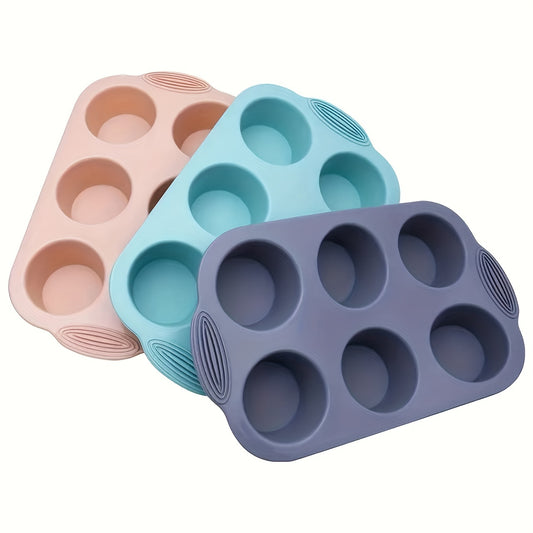 Forma antiaderente de silicone para muffins com 6 grades