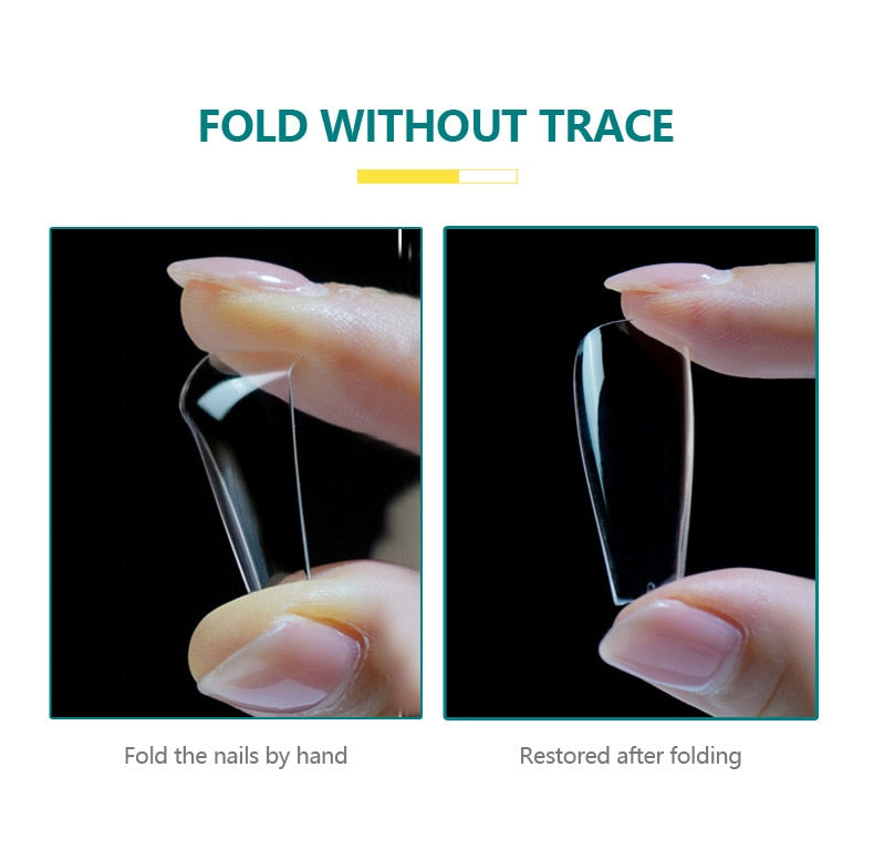 Unhas Falsas acrílico transparente Nailpop - unhas falsas acessórios ferramentas 120 pçs - Magazzino-di-Mario