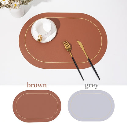 Jogos Americanos - 6 peças de  redondos de couro sintético de cor sólida