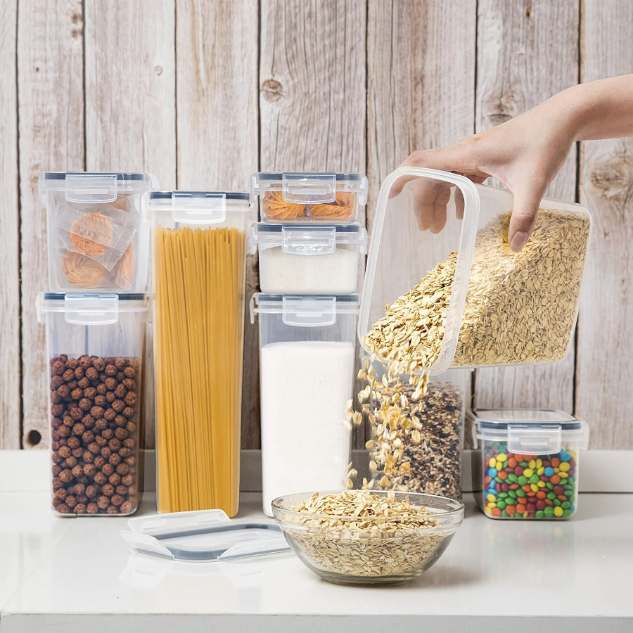 Recipientes para armazenamento de alimentos - 8 potes e 8 tampas