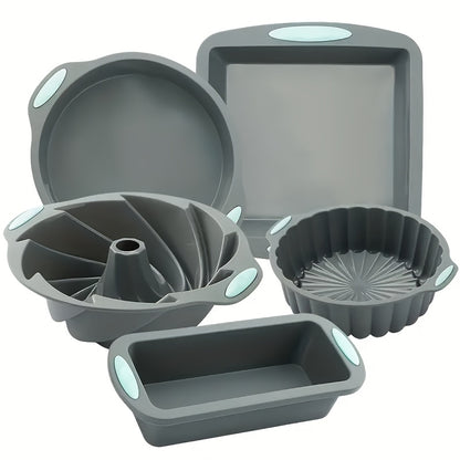 Formas para assar em silicone e antiaderentes - Conjunto de 5 peças