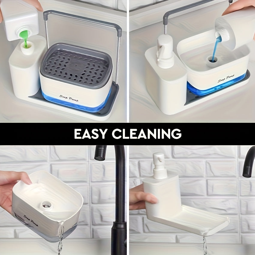 Dispensador de sabão de dupla utilização e suporte para esponja - 1 peça