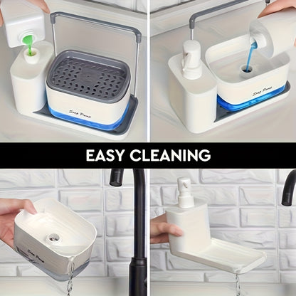 Dispensador de sabão de dupla utilização e suporte para esponja - 1 peça