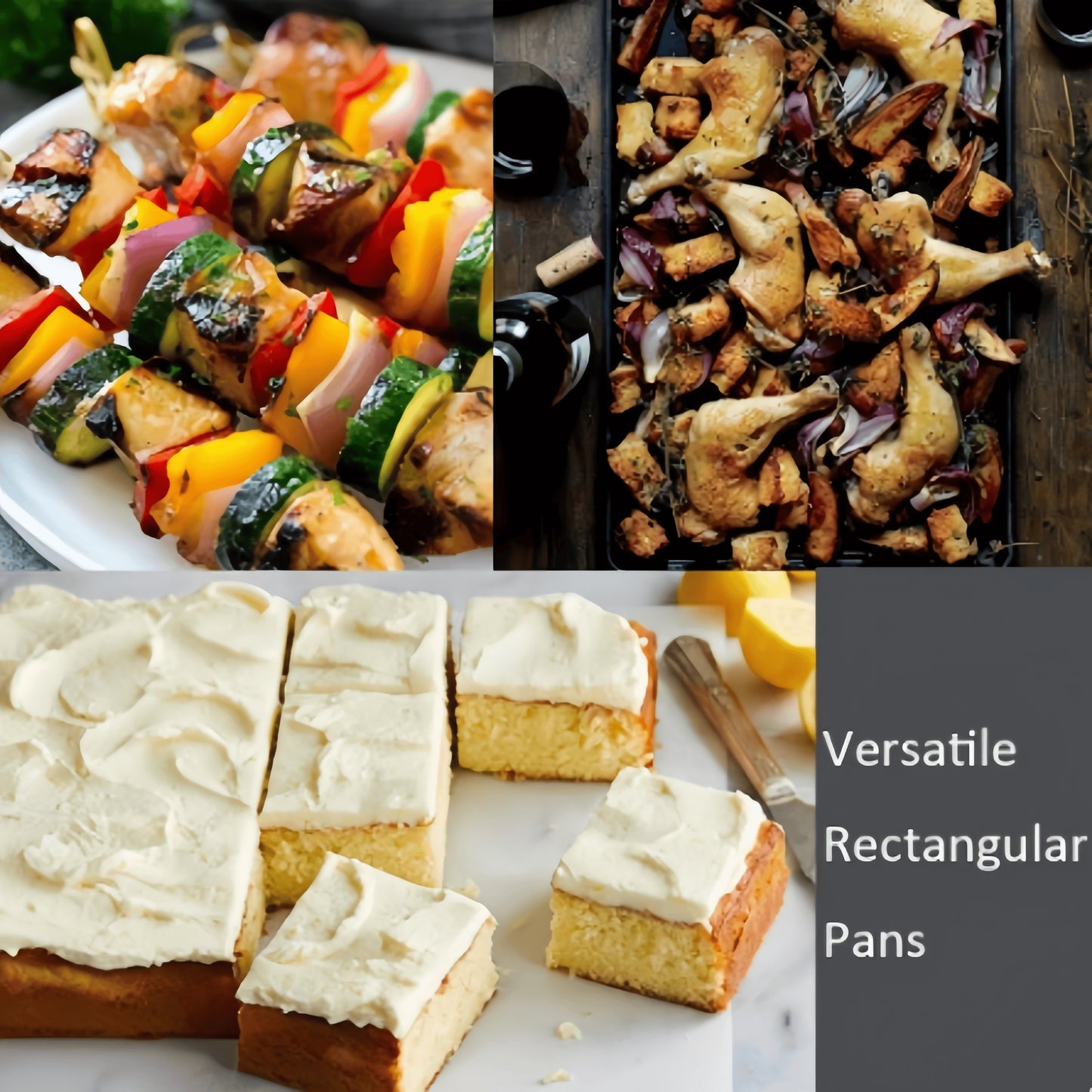 Formas quadradas antiaderentes - 1 peça