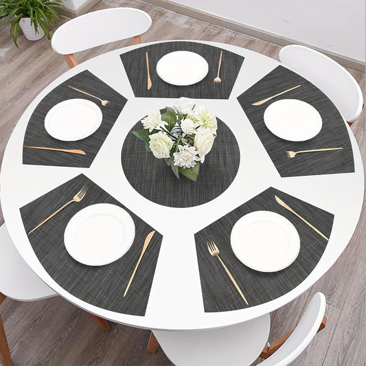 Jogos americanos, tapete de mesa ocidental antiderrapante com isolamento térmico de PVC - 5/7 peças,