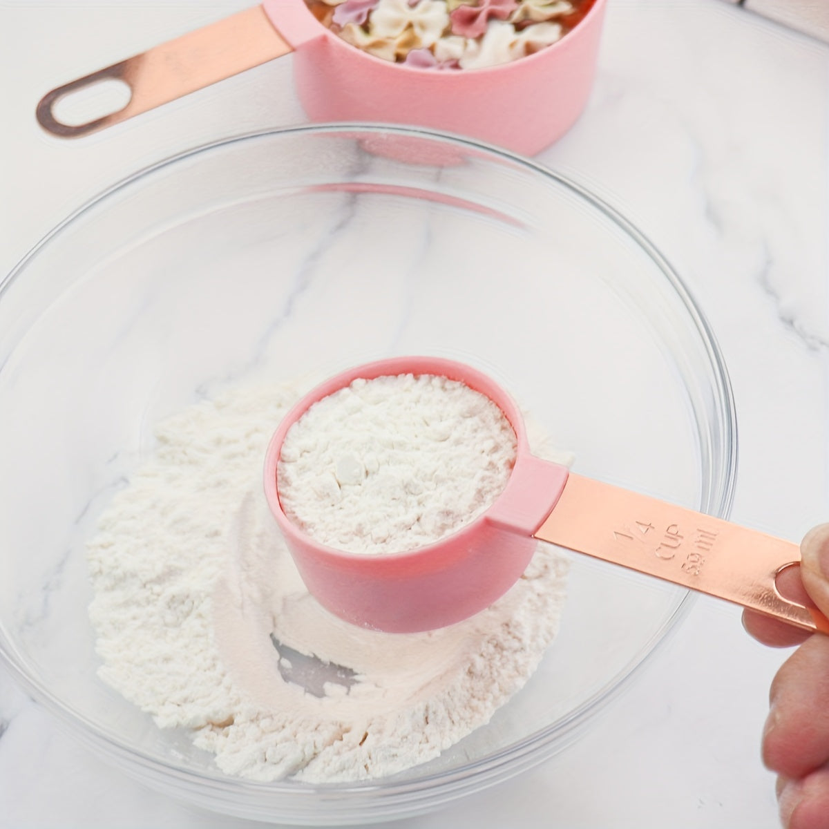 Conjunto de xícaras e colheres medidoras - 8 peças