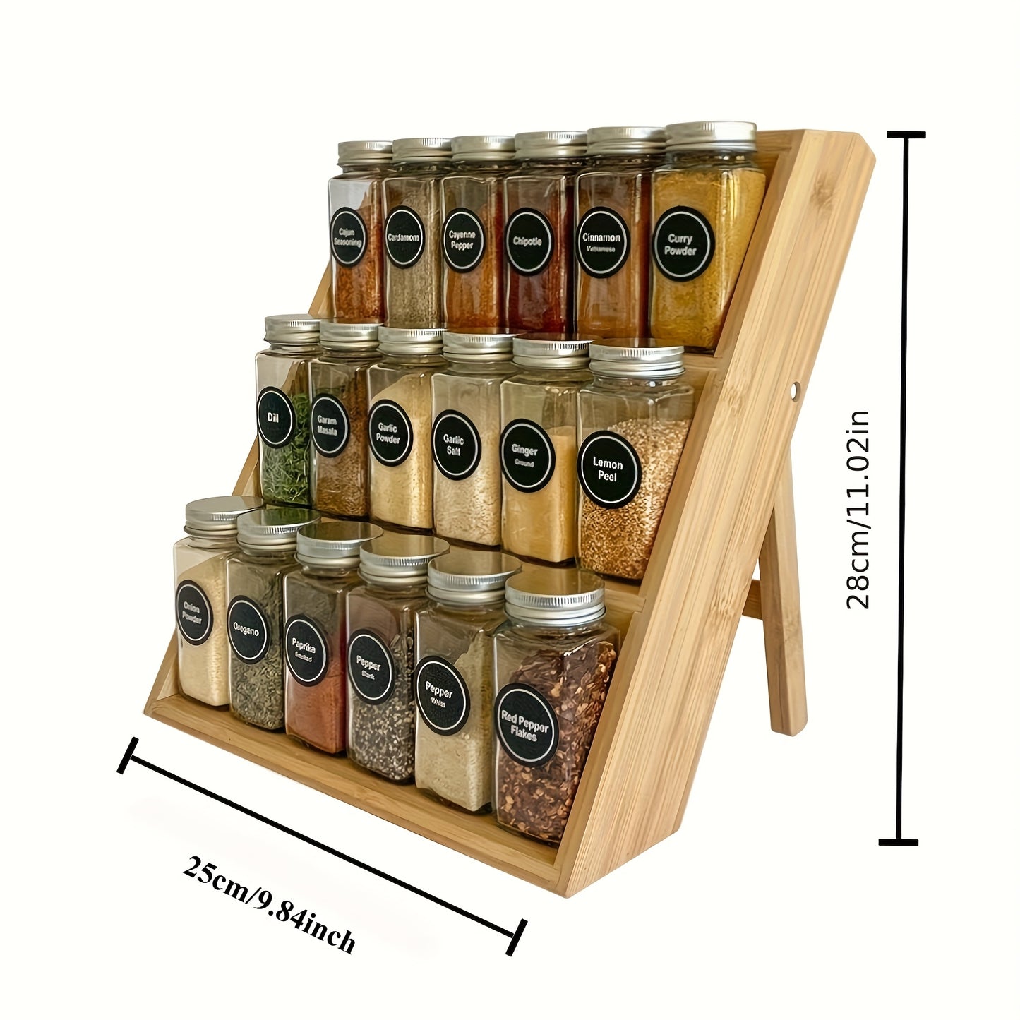 Organizador de temperos de bambu premium