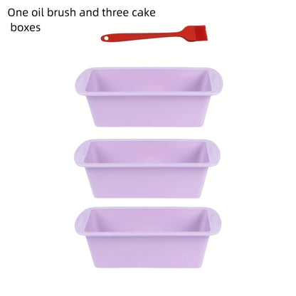 Conjunto de 2 ou 4 formas de silicone para pães e bolos, completo com pincel para untar