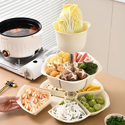 1 prato giratório de buffet de vários níveis estilo clássico