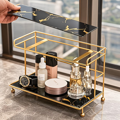 Suporte de armazenamento de cosméticos de camada dupla - 1 peça