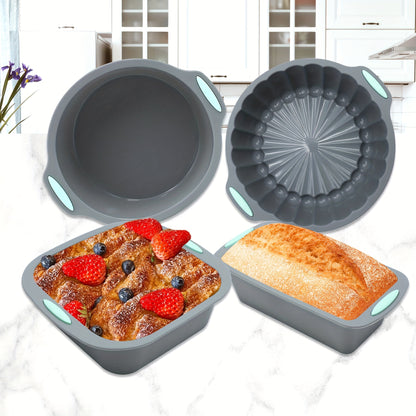 Conjunto de assadeiras de silicone com 45/28/4 peças