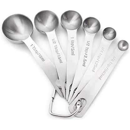 Colher medidora de aço inoxidável 18/8 - 6 peças