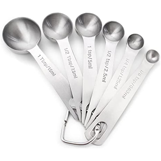 Colher medidora de aço inoxidável 18/8 - 6 peças