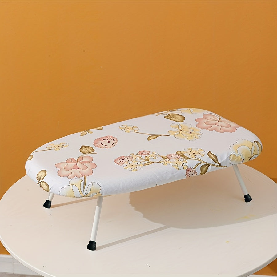 Tábua de passar roupa dobrável compacta de 1 peça com padrão floral rosa