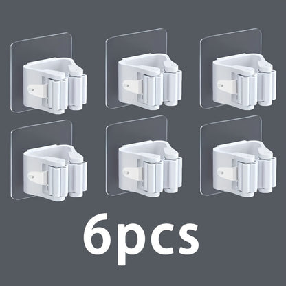 6 suportes contemporâneos de parede para esfregão e vassoura