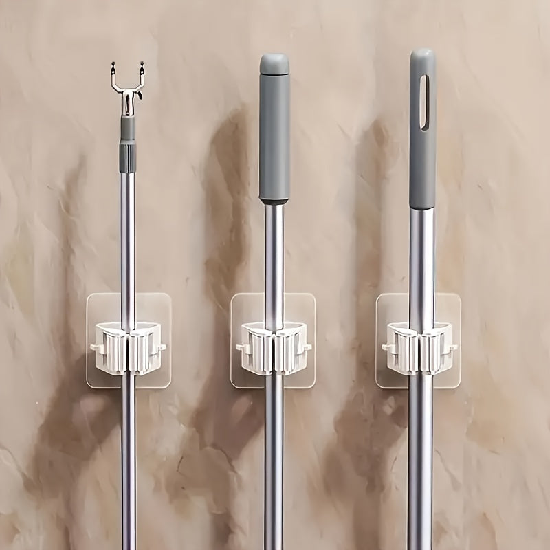 6 suportes contemporâneos de parede para esfregão e vassoura