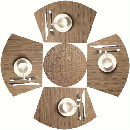 Jogos americanos, tapete de mesa ocidental antiderrapante com isolamento térmico de PVC - 5/7 peças,