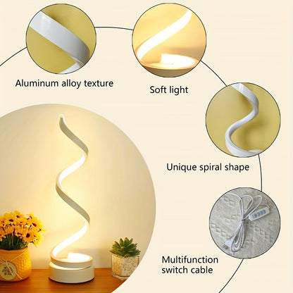 Luminária de mesa em espiral geométrica moderna - Iluminação