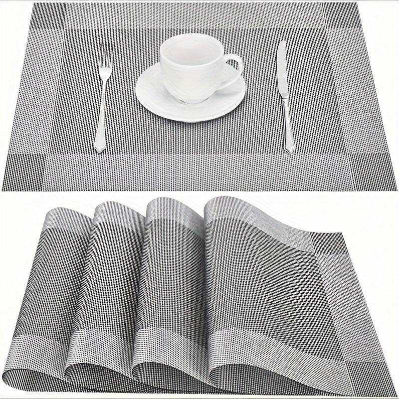 Jogos Americanos diagonais de vinil retangulares - 4 peças