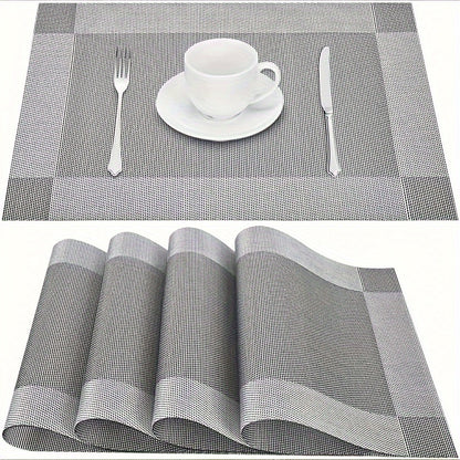 Jogos Americanos diagonais de vinil retangulares - 4 peças