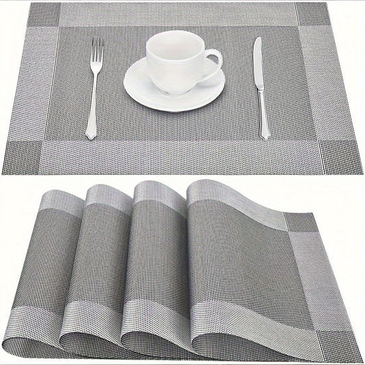 Jogos Americanos diagonais de vinil retangulares - 4 peças