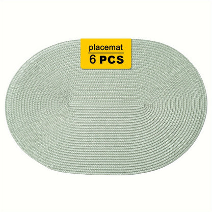 Jogo Americano - 4/6/8 peças tapetes ovais de PP resistentes ao calor e antiderrapantes