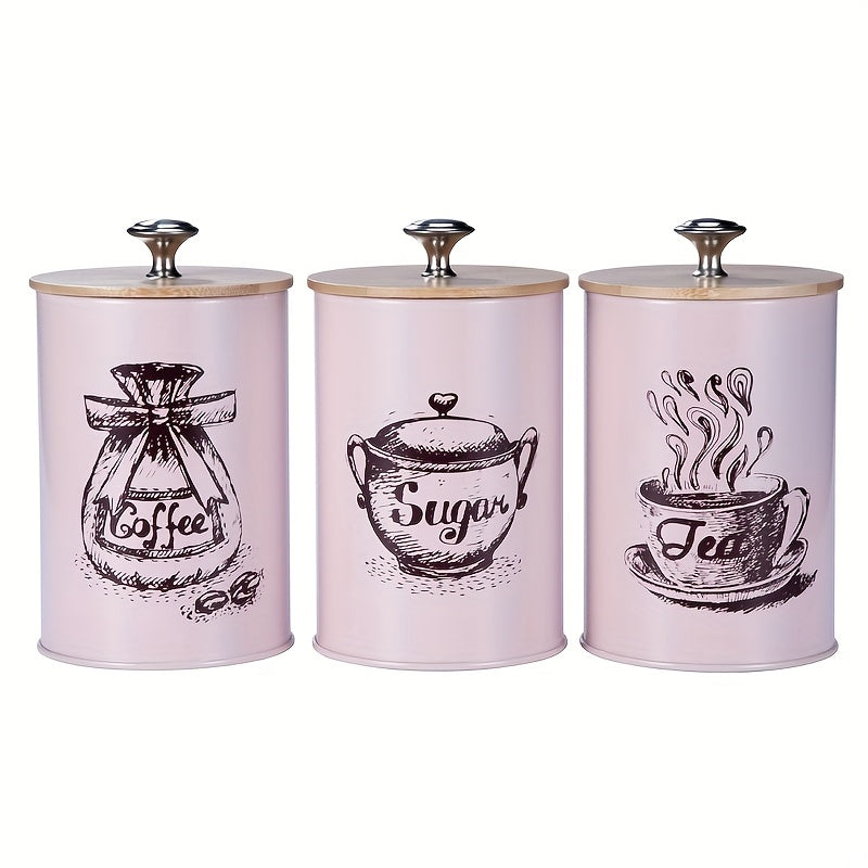 Recipientes de armazenamento com tampa de bambu com 3