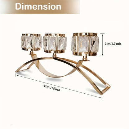 Porta-velas de cristal com 3 cabeças