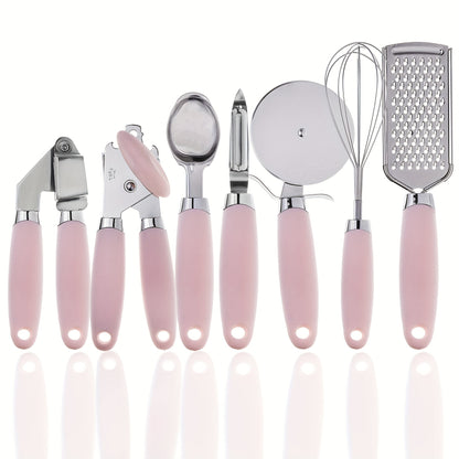 Conjunto de utensílios de cozinha de aço inoxidável - 7 peças