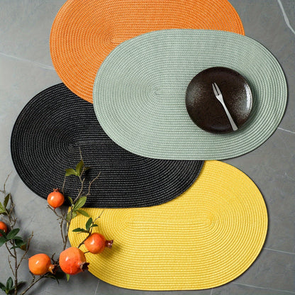 Jogo Americano - 4/6/8 peças tapetes ovais de PP resistentes ao calor e antiderrapantes