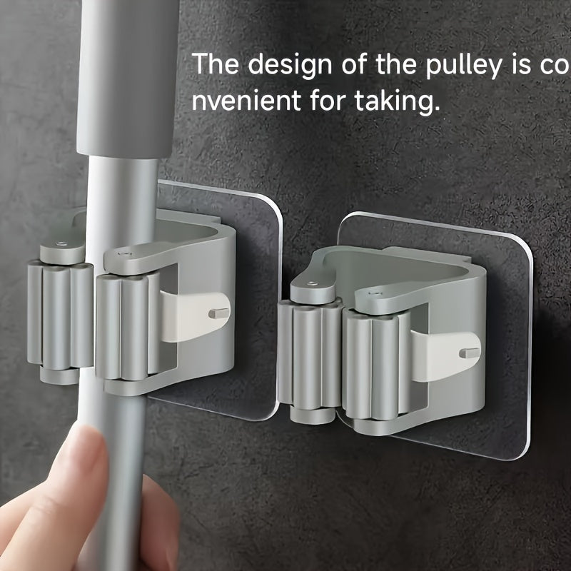 6 suportes contemporâneos de parede para esfregão e vassoura