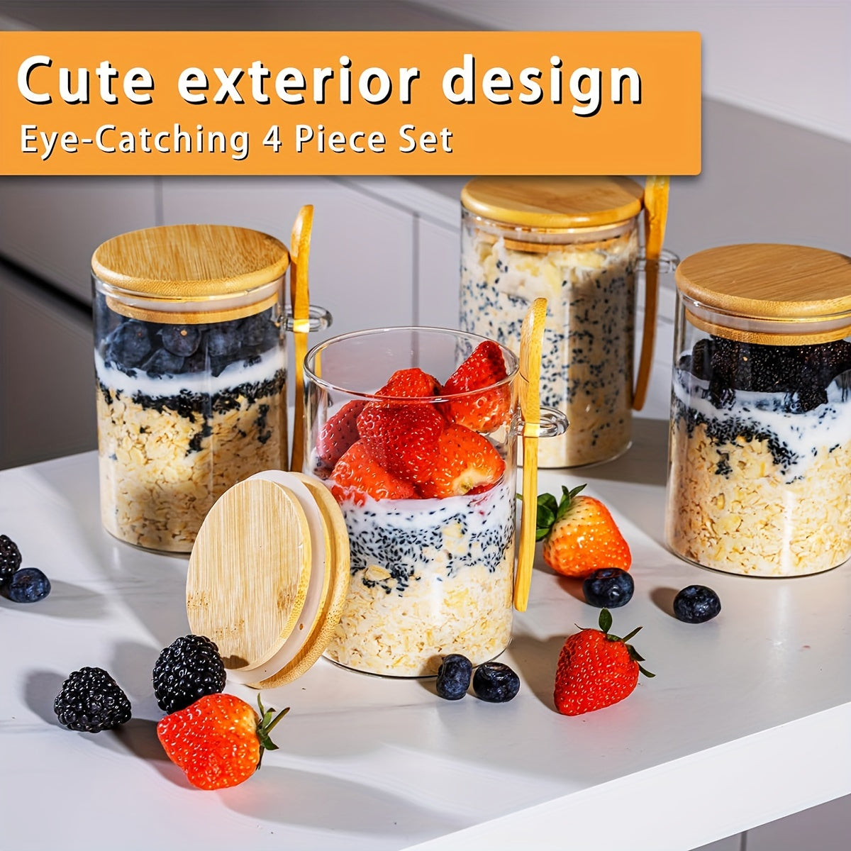 Pote de doces ou de condimentos - 4 peças