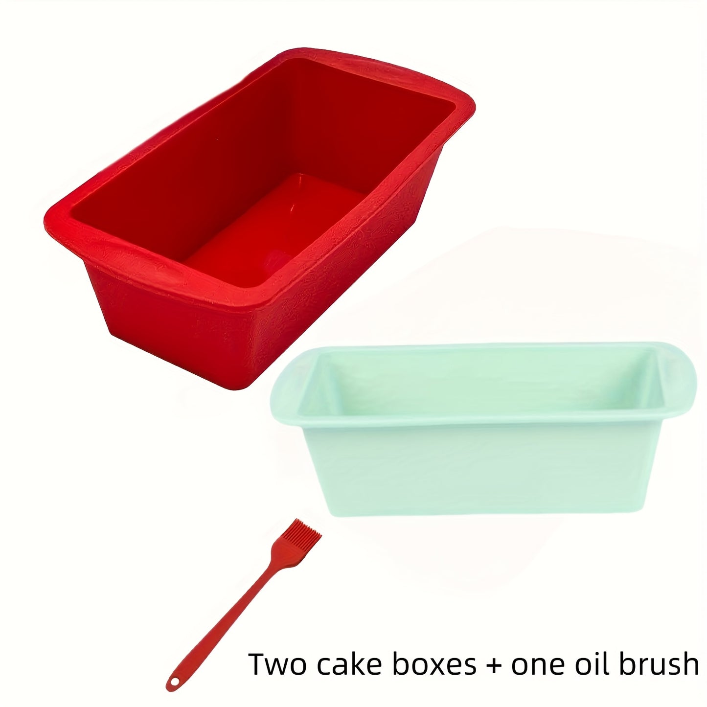 Conjunto de 2 ou 4 formas de silicone para pães e bolos, completo com pincel para untar