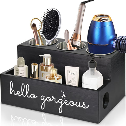 Organizador de banheiro de madeira rústica