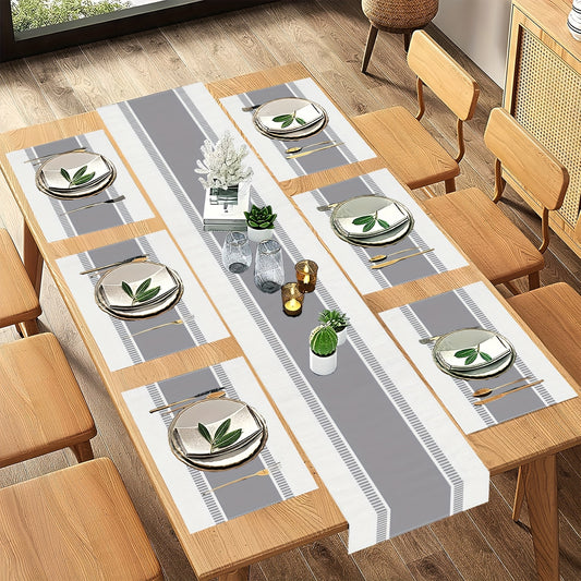 Jogo Americano - Conjunto de 5/7 peças de toalhas de mesa de linho