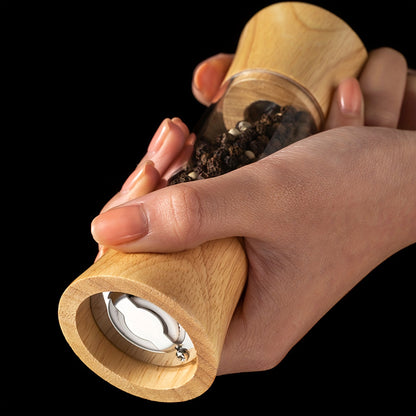 Moedor de pimenta de acrílico e madeira de carvalho de 6 polegadas - 1 peça