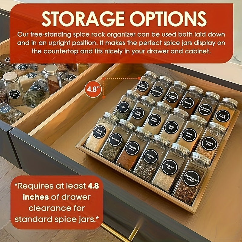 Organizador de temperos de bambu premium