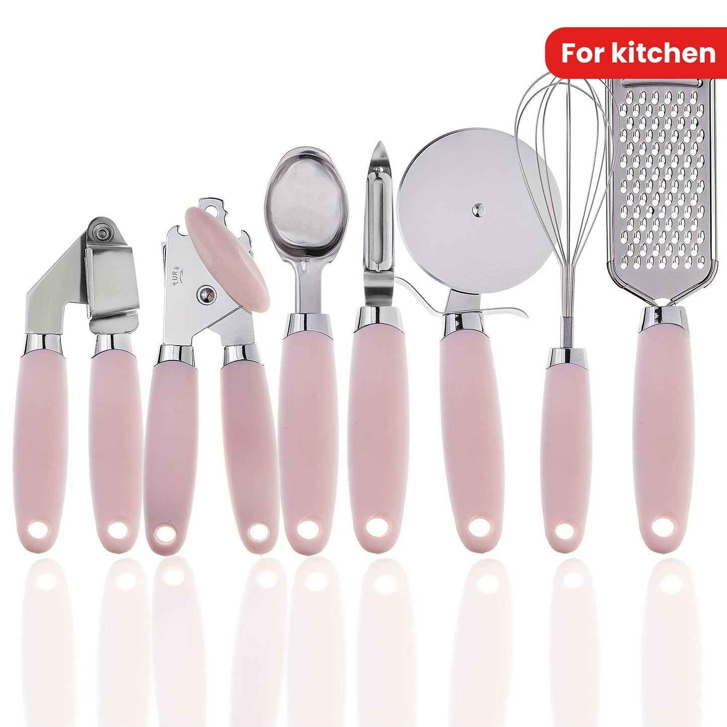 Conjunto de utensílios de cozinha de aço inoxidável - 7 peças