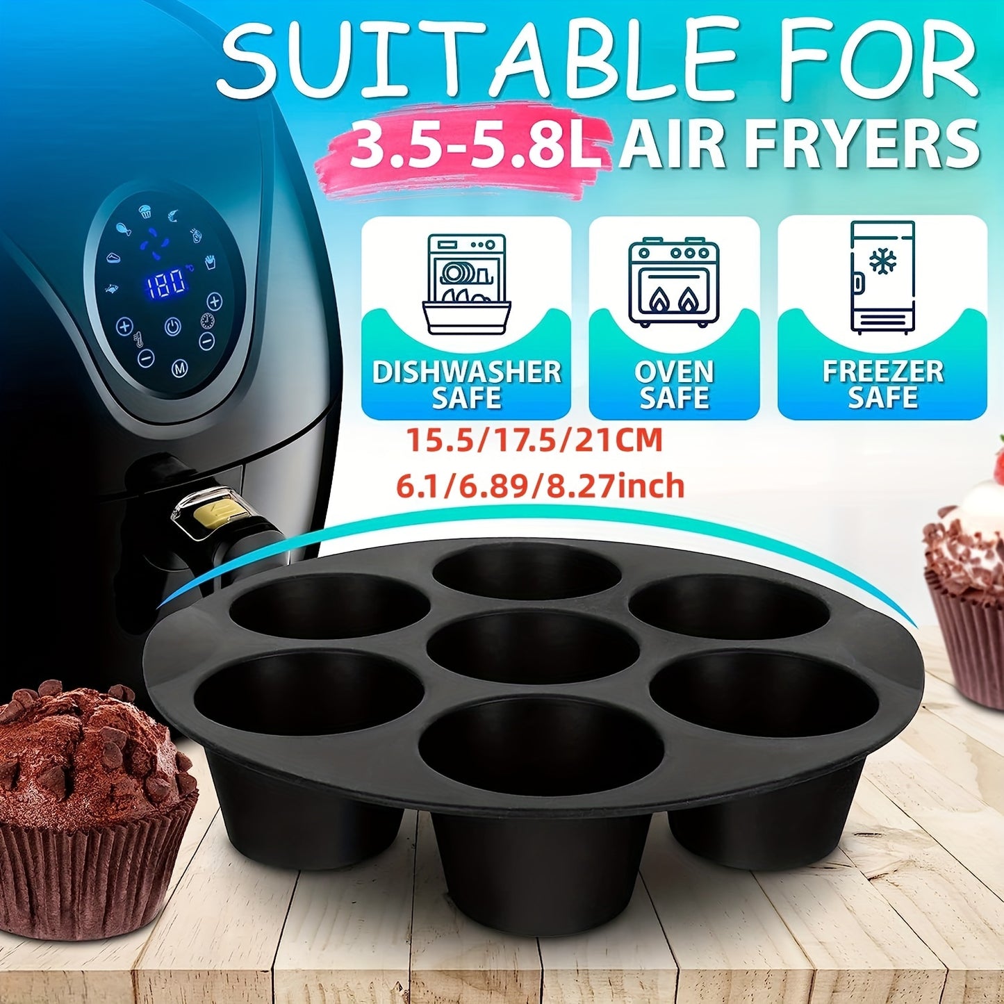 Formas de silicone para muffins e bolos - 7 formas