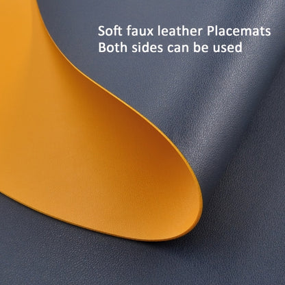 Jogo Americano de 6 peças de couro sintético de duas cores