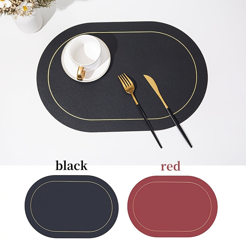 Jogos Americanos - 6 peças de  redondos de couro sintético de cor sólida